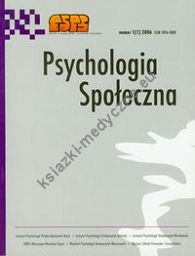 Psychologia społeczna numer 1 (1)2006