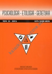 Psychologia Etologia Genetyka Tom 31/2015