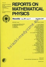 Reports on Mathematical Physics 80/3 2017 Pergamon